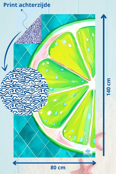 lime reishanddoek stranddoek strand zandvrij