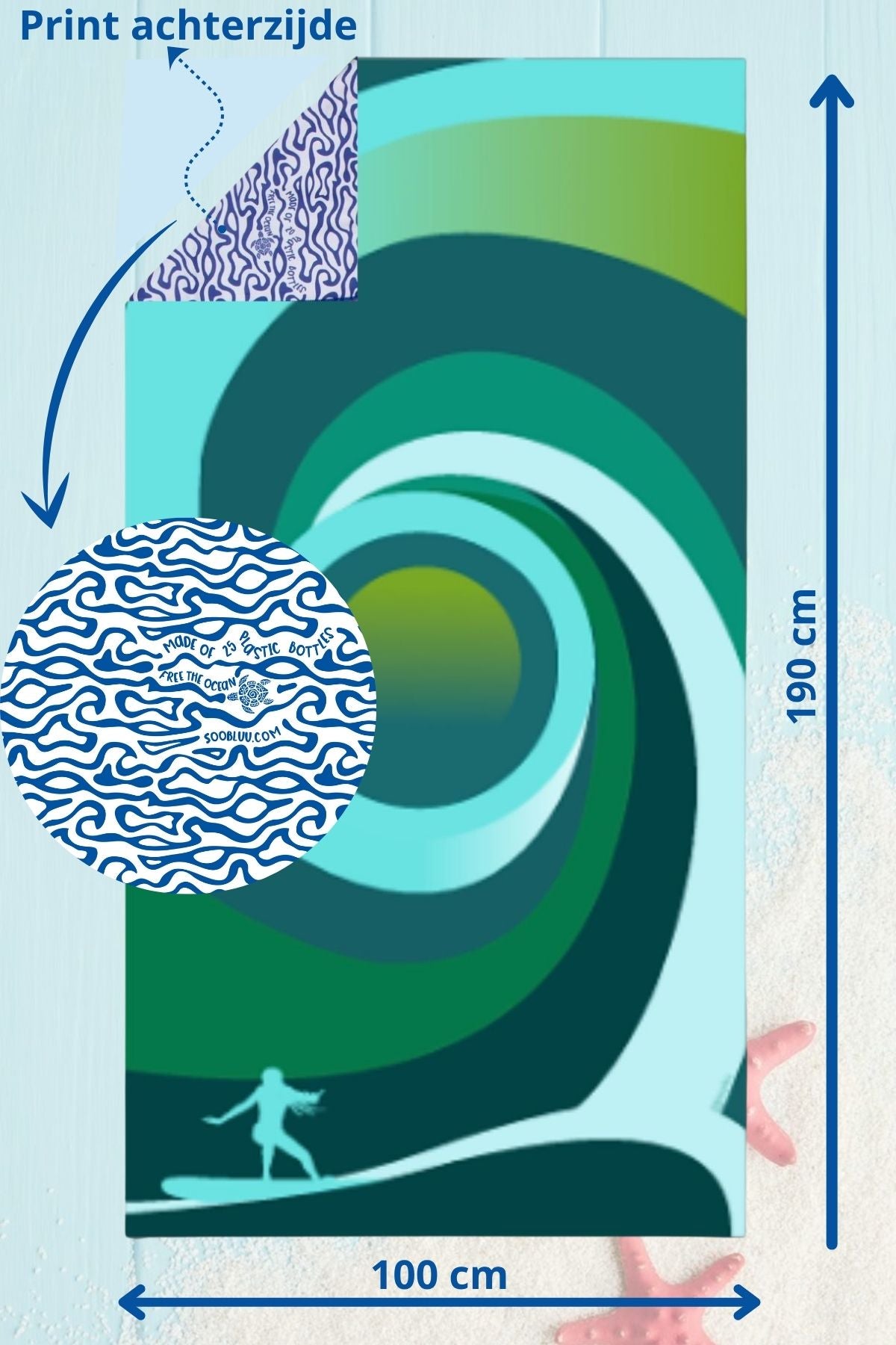XL BOMB reishanddoek strandlaken stranddoek zandvrij repreve