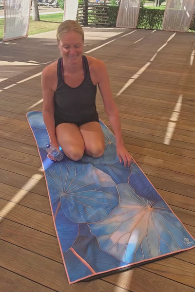 Yoga Antislip Handdoek LOTUS - 183 x 68  cm