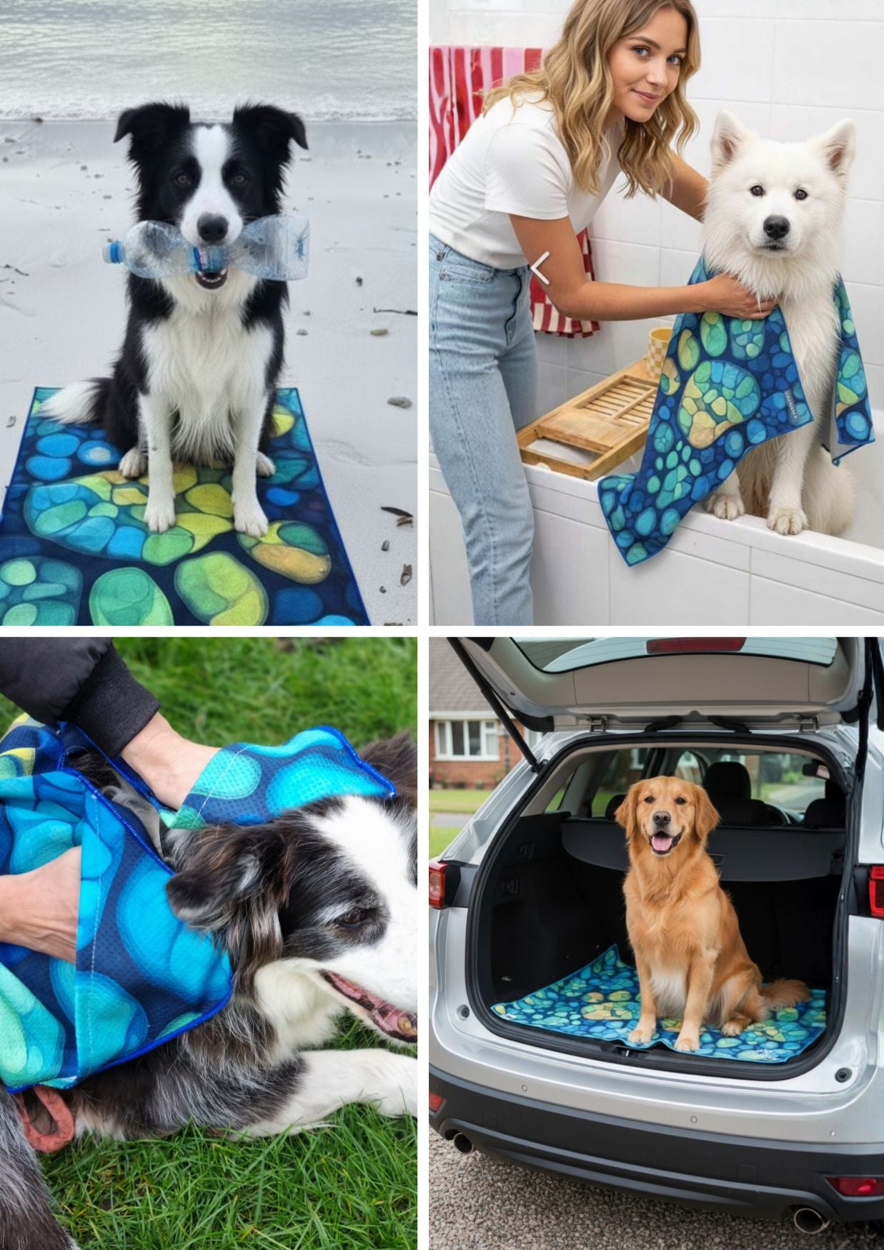 Hondenhanddoek - duurzaam van gerecycled plastic - 100 x 50 cm