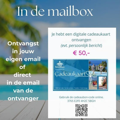 soobluu giftcard voor duurzame producten direct in je mailbox