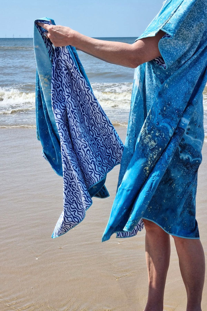 RTFGHJS Zwart-witte doodle tijger strandlaken oversized stranddeken