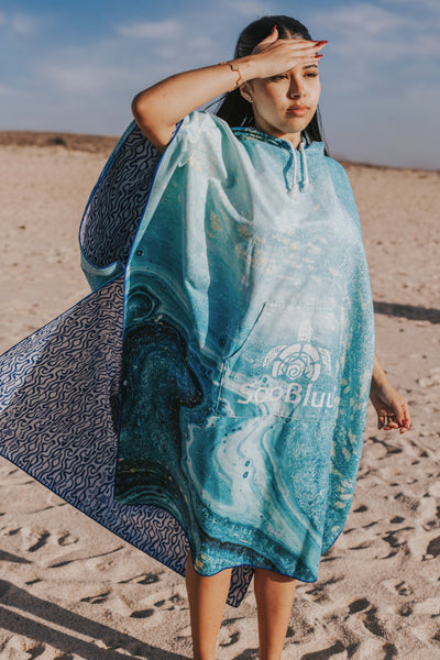 soobluu rpet surfponcho voor dames gemaakt van recycled plastic
