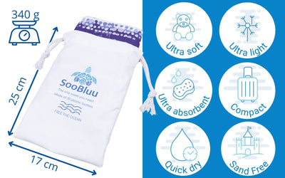 Quick-drying travel towel or beach towel 'TIE' - 100x160 - rPET